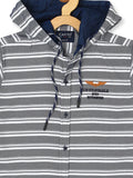 Boys Horizontal Stripes Cotton Casual Shirt