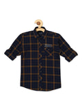Boys Gold-Toned Comfort Checked Casual Shirt