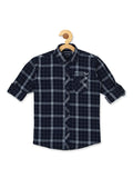 Boys White Comfort Tartan Checks Checked Casual Shirt