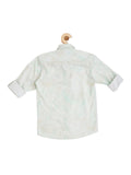 Boys Sea Green Comfort Printed Casual Shirt