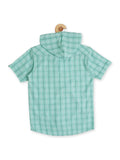 Boys Comfort Checked Casual Hooded Cotton Shirt - -