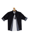 Boys Ethnic Printed Comfort Casual Cotton Shirt With Tshirt - -