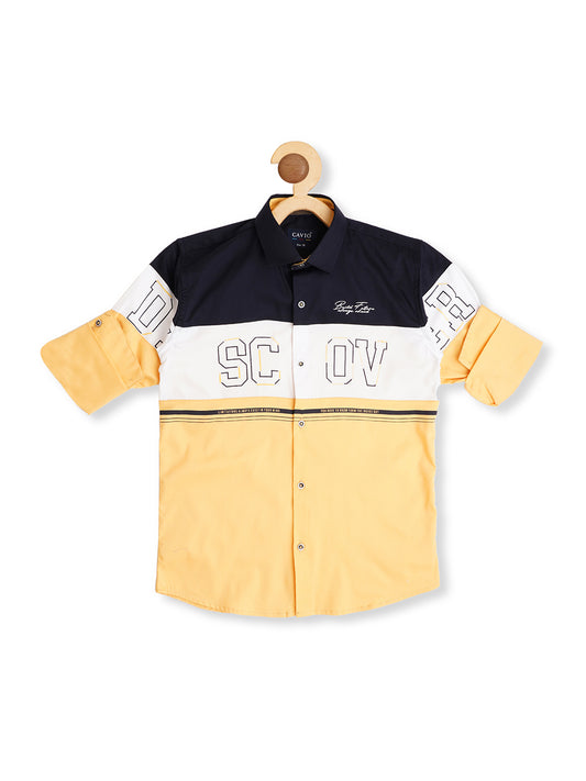 Boys Comfort Typography Printed Cotton Casual Shirt