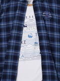 Boys Comfort Tartan Checked Casual Cotton Shirt with T-Shirt - -