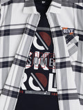 Boys White Checked Casual Shirt - -