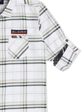 Boys White Checked Casual Shirt  -  -