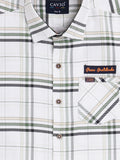 Boys White Checked Casual Shirt  -  -