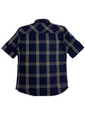 CAVIO Boys Navy Blue Premium Checked Casual Shirt