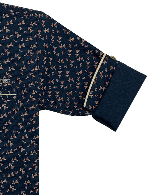 CAVIO Boys Navy Blue Premium Printed Casual Shirt