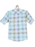Boys Checked Cotton Shirt Full Sleeve Cream -  -