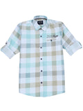 Boys Checked Cotton Shirt Full Sleeve Cream -  -