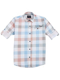 Boys Checked Cotton Shirt Full Sleeve White - -