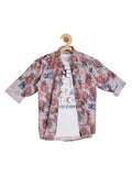 Boys Rust Digital Printed Shirt with T shirt - -