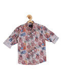 Boys Rust Digital Printed Shirt with T shirt - -
