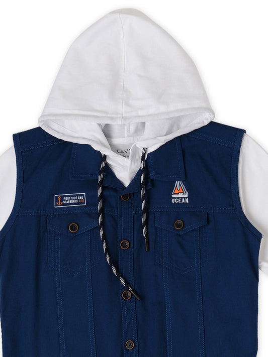 Boys Comfort Pure Cotton Casual Shirt With T Shirt