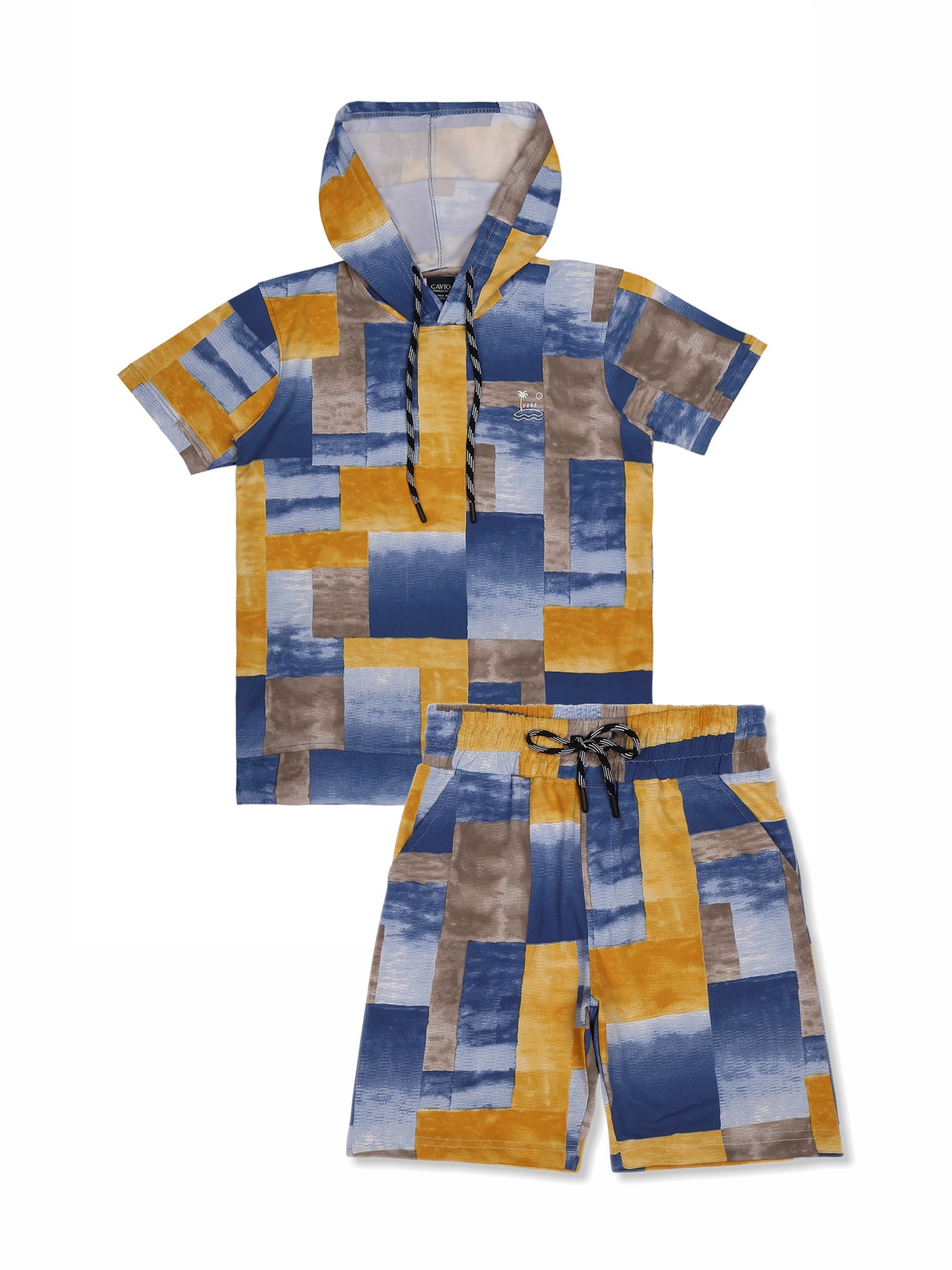 Cavio Boys Yellow Abstract Coord Set