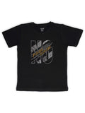 Boys Printed T shirt With Trousers Black