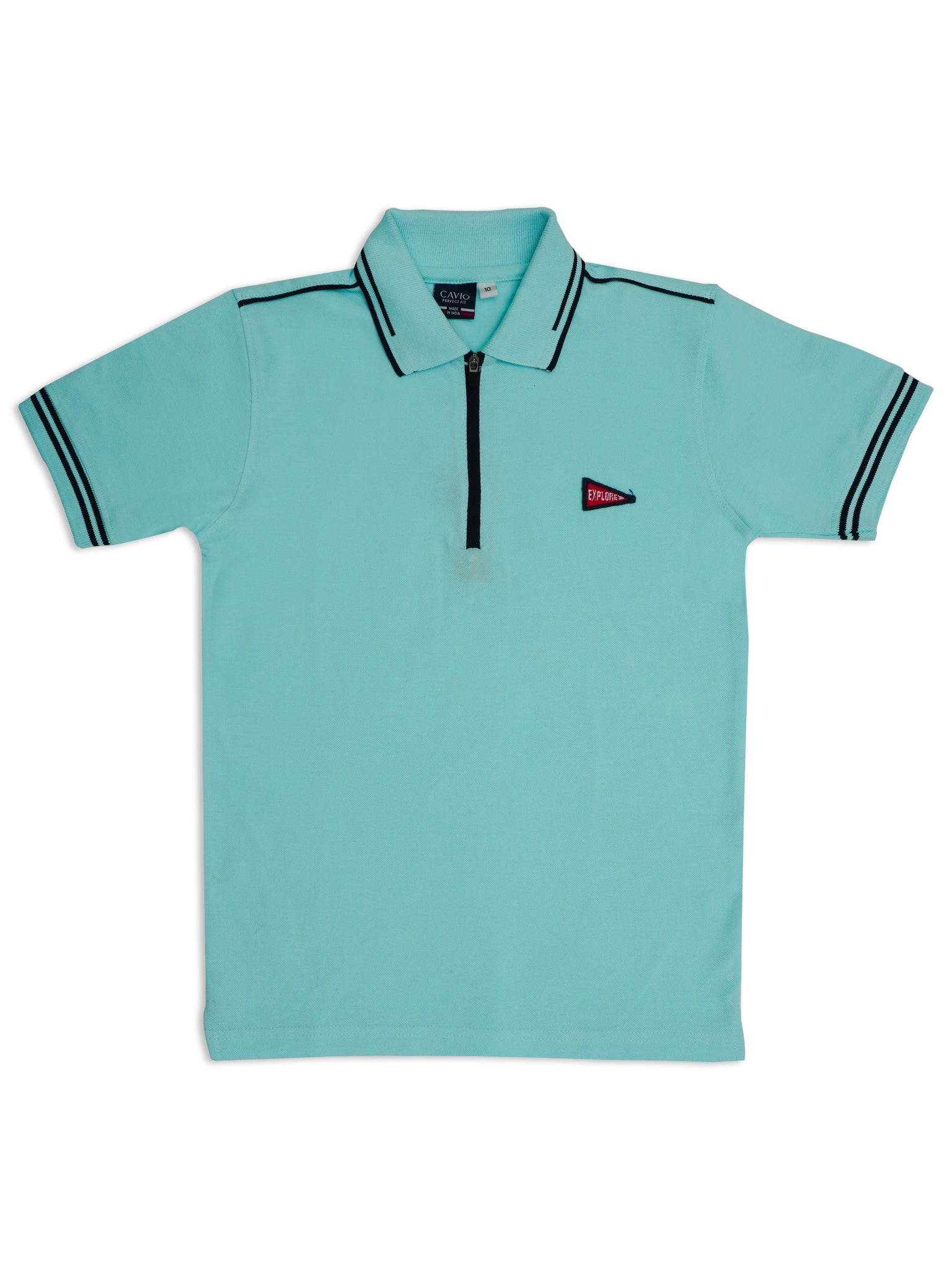 Boys Blue Polo Collar Pure Cotton T shirt