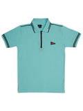 Boys Blue Polo Collar Pure Cotton T shirt