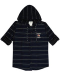 Boys Comfort Horizontal Striped Hooded Pure Cotton Casual Shirt With T Shirt