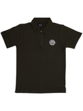 Boys Green Polo Collar Pure Cotton Applique T-shirt