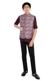 CHARCHIT Boys Printed Nehru Jacket and Shirt - Magenta