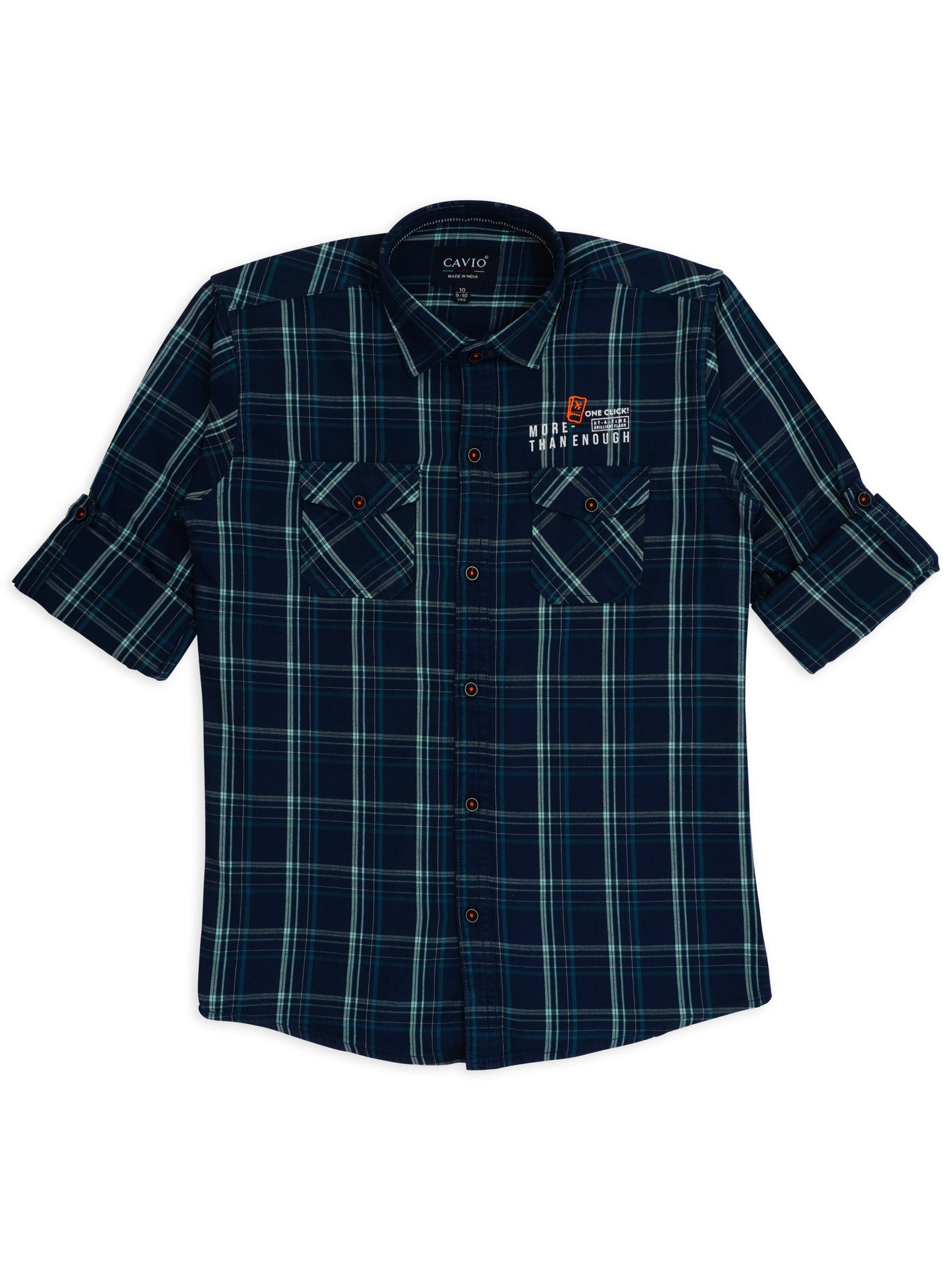 Boys Blue Comfort Gingham Checks Opaque Checked Casual Shirt