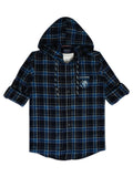 Boys Comfort Tartan Hooded Pure Cotton Casual Shirt With T Shirt