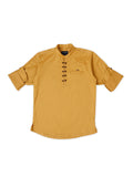 Boys Comfort Mandarin Collar Roll Up Sleeves Casual Shirt