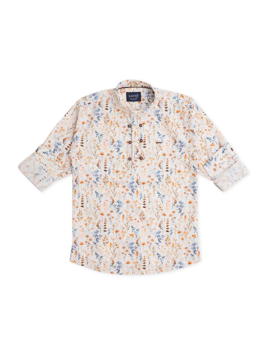 Boys Comfort Floral Printed Pure Cotton Casual Shirt