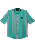 Boys Green Comfort Gingham Checks Opaque Checked Casual Shirt