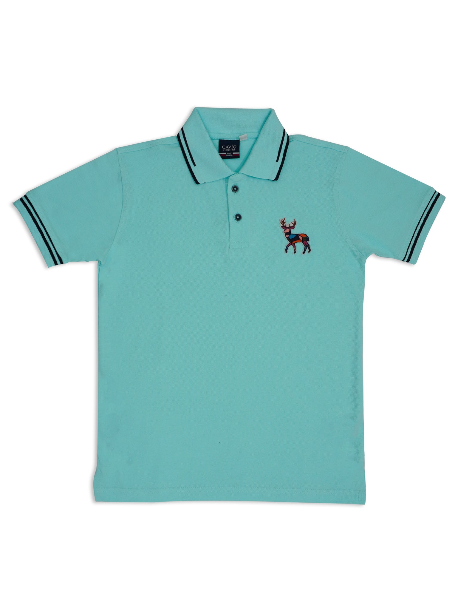 Boys Blue Polo Collar Pure Cotton T shirt