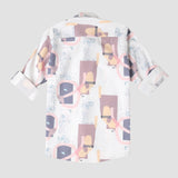 CAVIO Boys Cotton Full Sleeves Abstract Printed Shirt - Pink