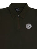 Boys Green Polo Collar Pure Cotton Applique T-shirt