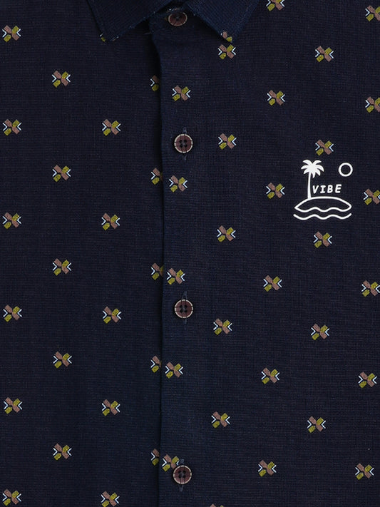 Boys Comfort Conversational Printed Pure Cotton Casual Shirt