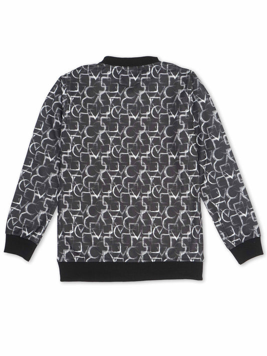 Boys Geometric Lightweight Bomber Jacket with T shirt