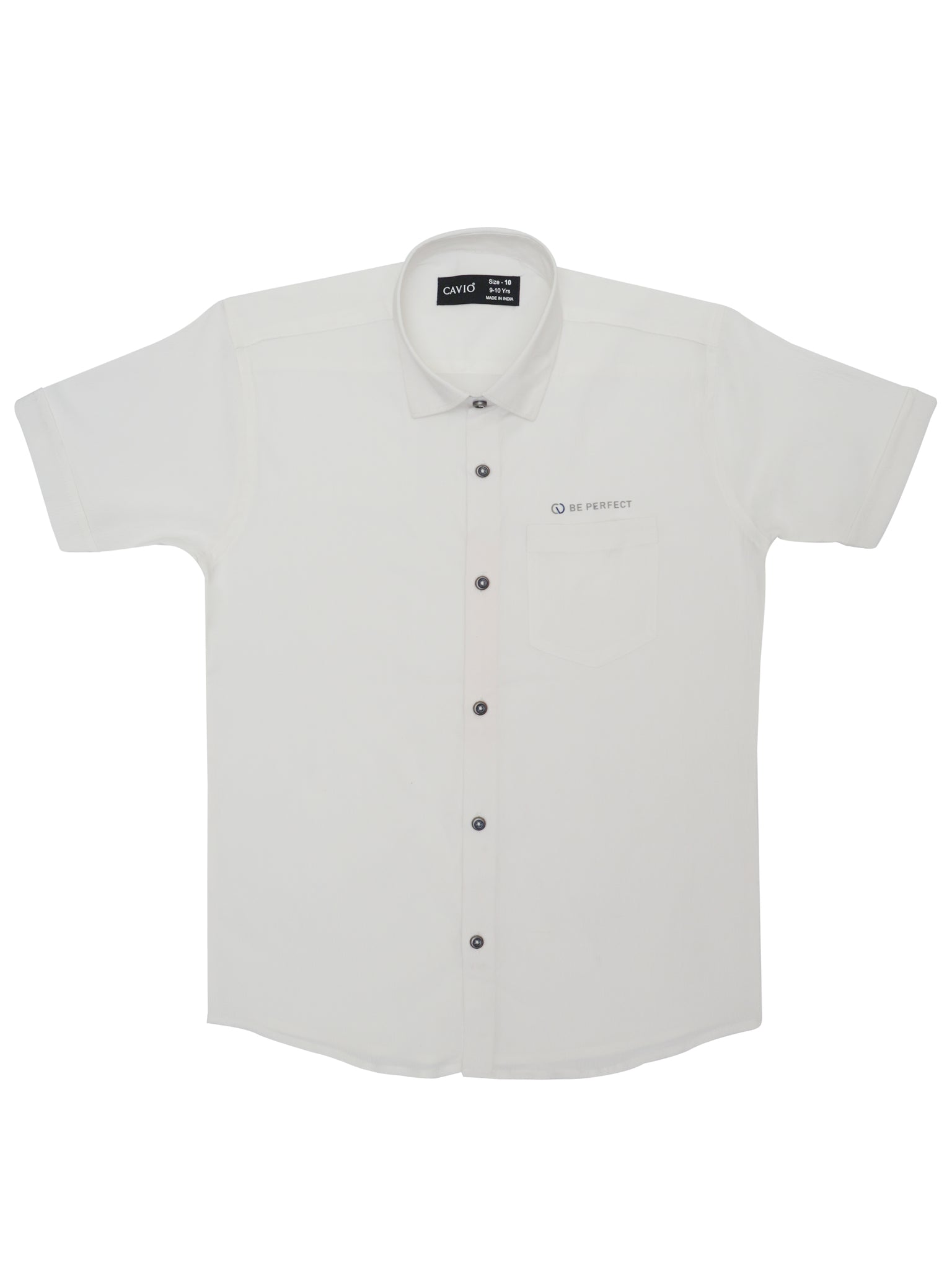 Boys White Comfort Opaque Casual Shirt