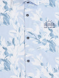 Boys Comfort Floral Printed Roll Up Sleeves Pure Cotton Casual Shirt