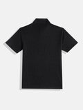 CAVIO Cotton Lycra Half Sleeves Solid Casual T-Shirt - Black