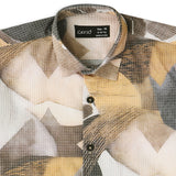 CAVIO Boys Cotton Full Sleeves Abstract Printed Shirt - Gold