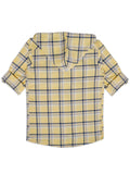 Boys Comfort Fit Tartan Checked Hooded Pure Cotton Casual Shirt With T Shirt