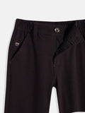 CAVIO Lycra Blend Solid Regular Fit Trousers With Belt - Violet