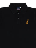 Boys Black Polo Collar Pure Cotton T-shirt