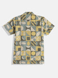 CAVIO Cotton Half Sleeves Abstract Printed Shirt & Shorts Clothing Set - Mustard