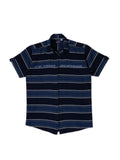 Boys Comfort Horizontal Striped Pure Cotton Casual Shirt with Printed T Shirt