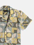 CAVIO Cotton Half Sleeves Abstract Printed Shirt & Shorts Clothing Set - Mustard