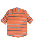 Boys Comfort Horizontal Striped pure Cotton Casual Shirt With T Shirt