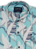 Boys Turquoise Blue Comfort Opaque Printed Casual Shirt