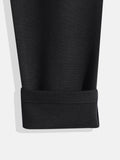 CAVIO Lycra Blend Solid Regular Fit Trousers With Belt - Black