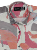 Boys Peach-Coloured Comfort Opaque Printed Casual Shirt